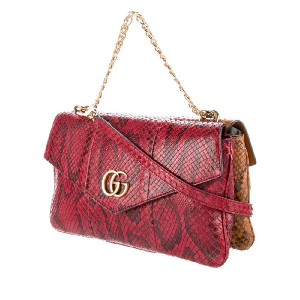 Gucci Thiara Python Clutch with Tiger Head Embellishment
